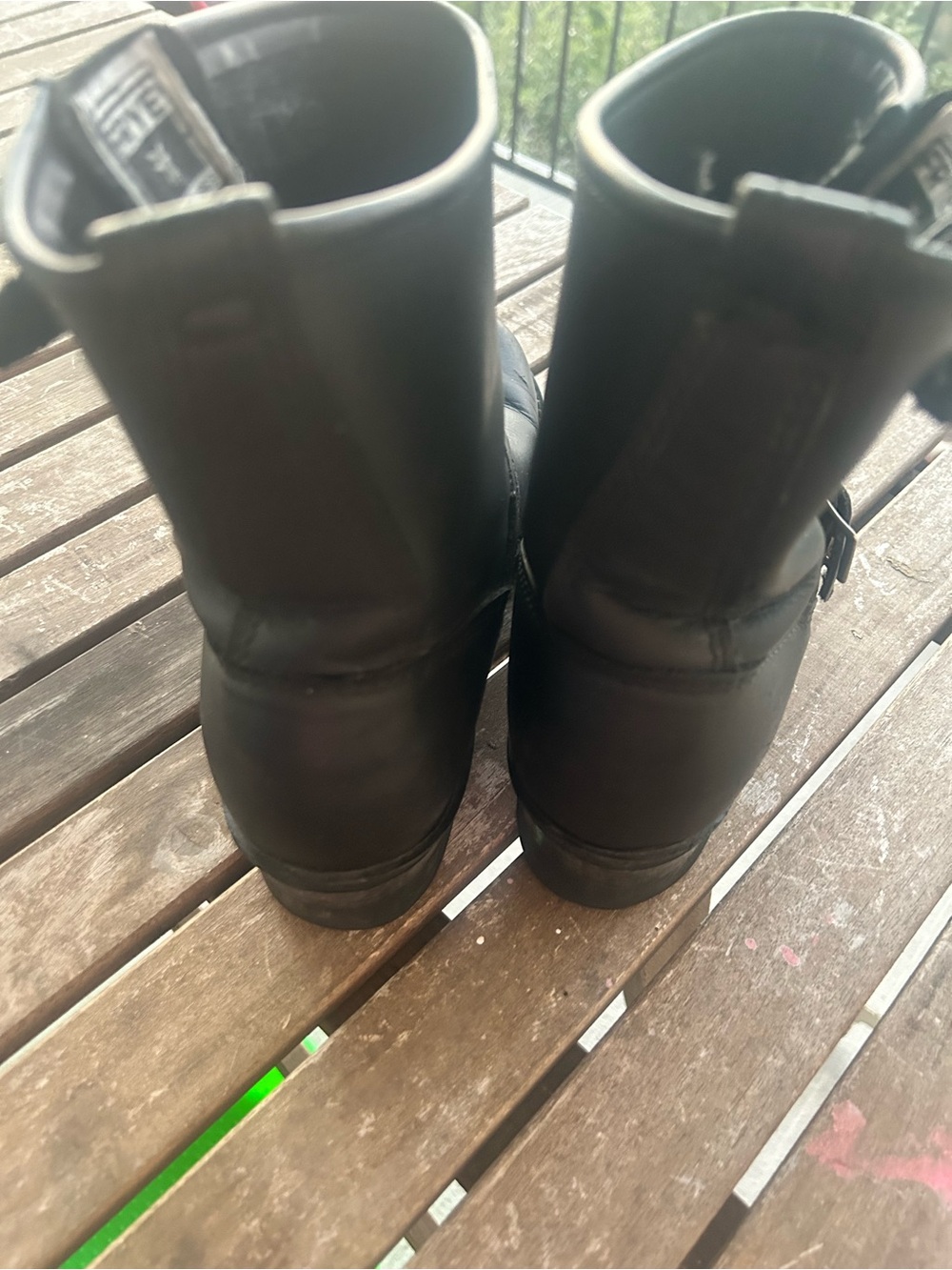 Frye Black Leather Women's Engineer 8R Boots size 8.5 - Picture 4 of 8